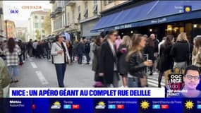 Nice: des centaines de clients dans la rue Delille pour l'apéro géant 