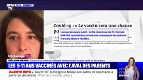 Vaccination des 5-11 ans: pour Mélanie Heard, "c'est une grande chance pour les enfants"