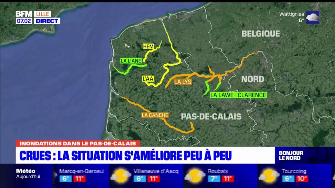 Crues Dans Le Nord Et Le Pas-de-Calais: La Canche Et La Lys Toujours En ...