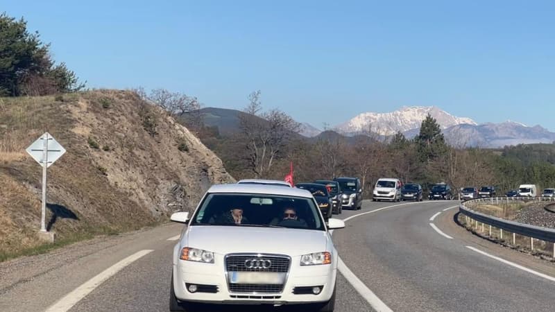 Une opération escargot ce mardi matin entre Gap et Guillestre de la CGT et de salariés Enedis contre la réforme des retraites.