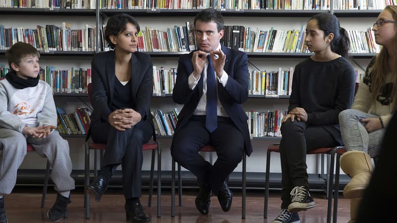 Manuel Valls et Najat Vallaud-Belkacem sont allés à la rencontre de lycéens et de collégiens de Seine-et-Marne vendredi.