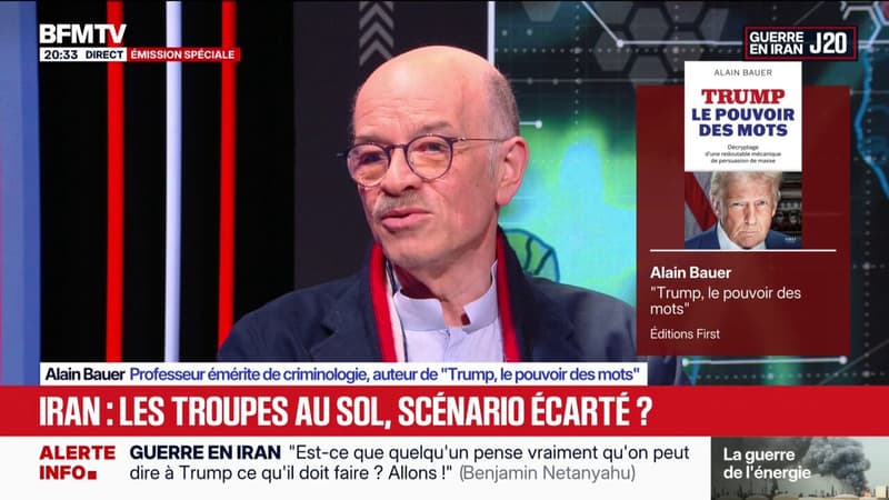 Guerre au Moyen-Orient: Donald Trump n'a "pour l'instant pas atteint son objectif", observe Alain Bauer, professeur émérite de criminologie au Conservatoire national des Arts et Métiers