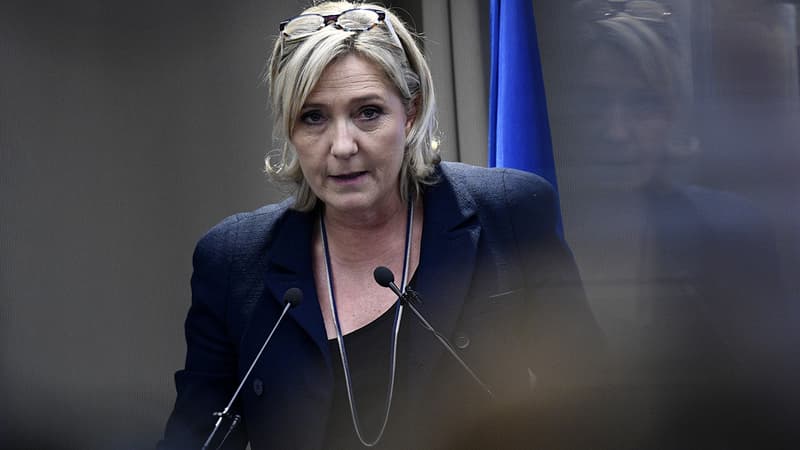 Marine Le Pen lors d'un discours à Paris le 9 décembre 2016.