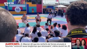 Roger Federer et Yannick Noah ont inauguré un court de tennis à La Courneuve