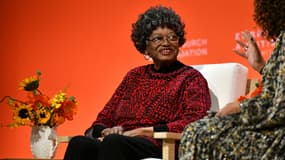 Claudette Colvin, militante des droits civiques, prend la parole lors du sommet "Embrace Ambition" 2020 de la Fondation Tory Burch au Jazz at Lincoln Center, le 5 mars 2020 à New York.
