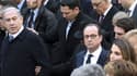 François Hollande et Benyamin Netanyahou lors de la marche républicaine à Paris ce dimanche