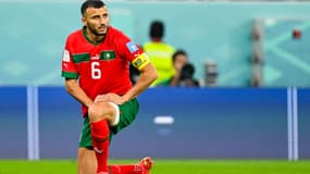 Romain Saiss avec le Maroc en quart de finale de la Coupe du monde 2022