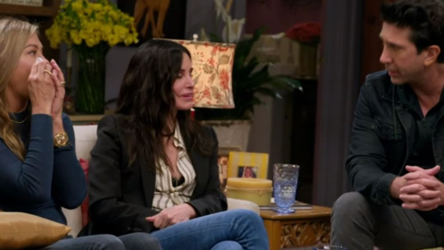 Jennifer Aniston, Courteney Cox et David Schwimmer. Jennifer Aniston, Courteney Cox et David Schwimmer.