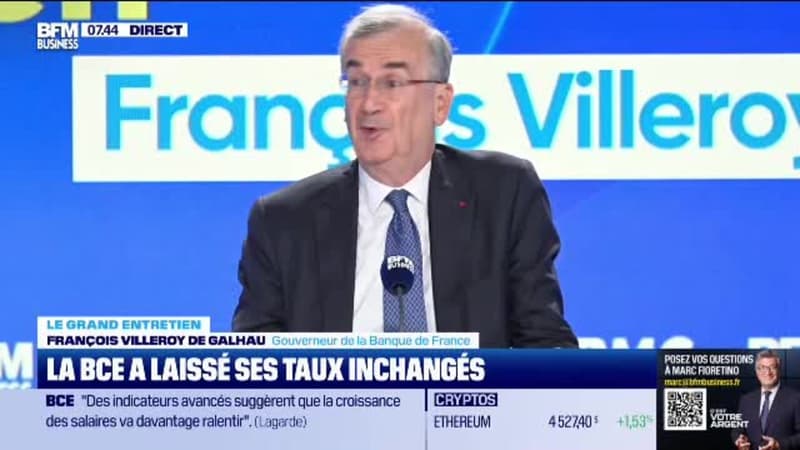 DIRECT - François Villeroy de Galhau, gouverneur de la Banque de France