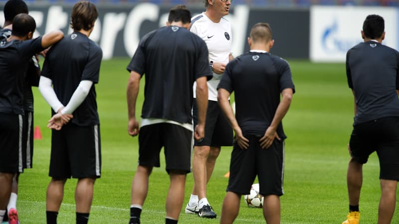 Laurent Blanc et les joueurs du PSG