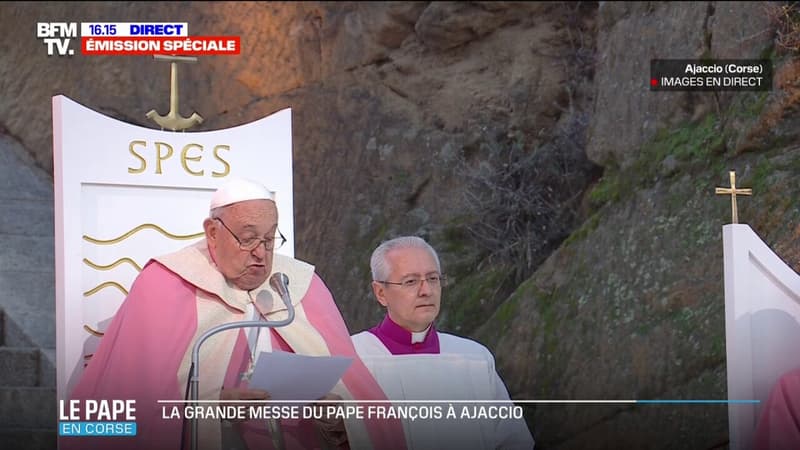 Dans son homélie, à la messe d'Ajaccio, le pape François critique la société de consommation