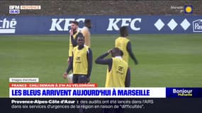 Football: les Bleus arrivent à Marseille pour affronter le Chili