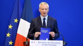 Le ministre de l'Économie Bruno Le Maire, lors de la conférence de presse de présentation de la taxe Gafa mercredi 6 mars.