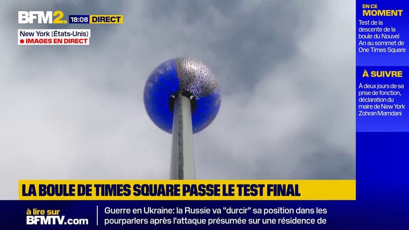 La boule lumineuse de Times Square de 3,7m passe le test final avant le réveillon du Nouvel An à New York