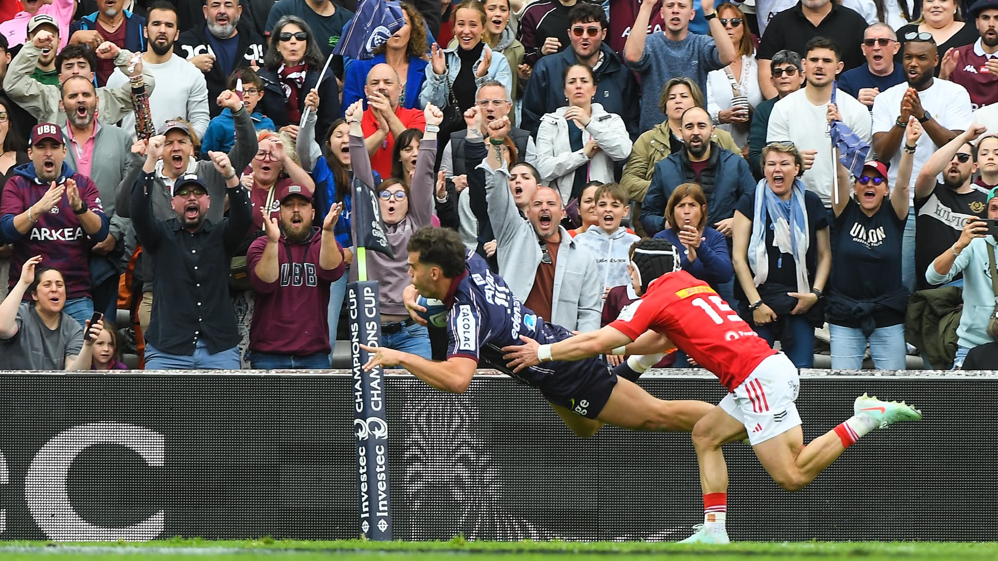 Damian Penaud lors de Bordeaux-Munster, le 12 avril 2025.