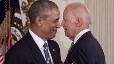 Barack Obama et Joe Biden en janvier 2017 à la Maison Blanche