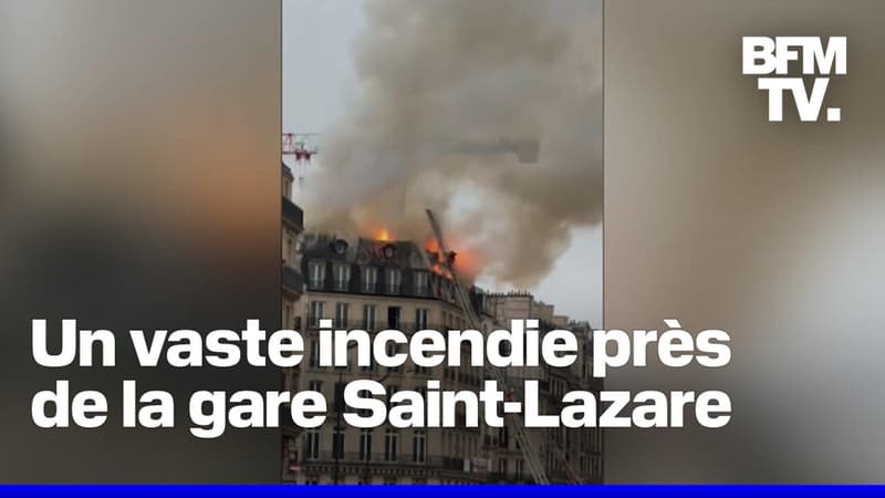 Paris: un vaste incendie en cours dans un immeuble près de la gare Saint-Lazare