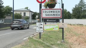 Le panneau de Montcul, sur la commune de Colombier-Saugnieu, dans le Rhône
