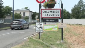 Le panneau de Montcul, sur la commune de Colombier-Saugnieu, dans le Rhône