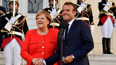 La chancelière allemande Angela Merkel et Emmanuel Macron à Marseille le 7 septembre 2018.