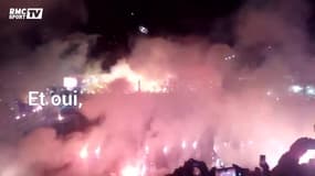 Dinguerie, fumis et feux d'artifice dans un stade en Grèce