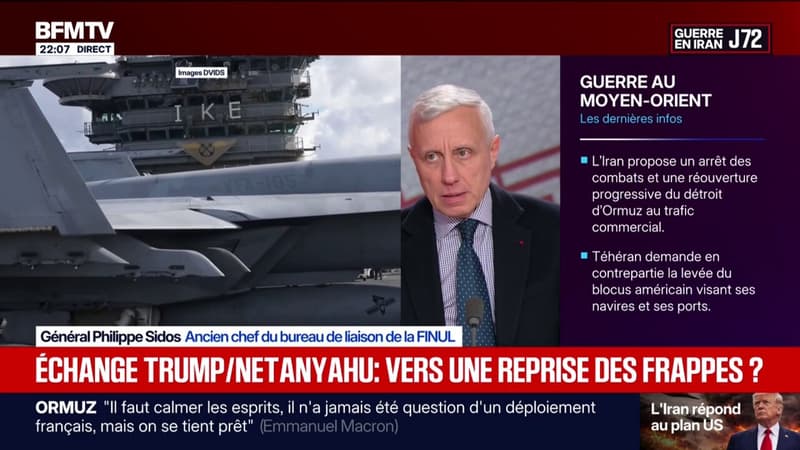 Échange entre Donald Trump et Benjamin Netanyahu concernant l'Iran: "On a un langage belliqueux", observe Philippe Sidos, ancien chef du bureau de liaison de la FINUL