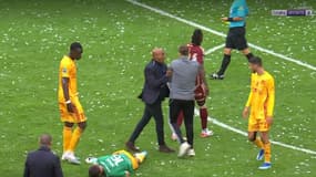 Albert Elis exclu lors de Bordeaux-Rodez, le 28 octobre 2023.