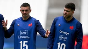 Thomas Ramos et Matthieu Jalibert avec le XV de France le 1er février 2025
