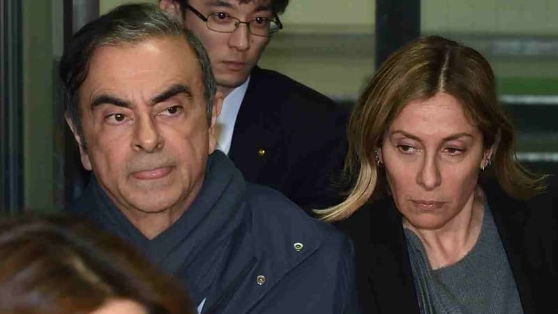 Carlos Ghosn et son épouse Carole, le 3 avril à Tokyo