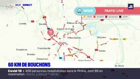 Lyon: opération escargot sur la M6, 60 km de bouchons cumulés