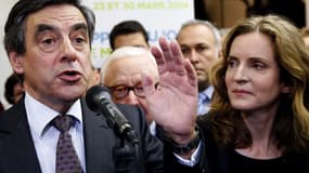 François Fillon et Nathalie Kosciusko-Morizet, le 2 décembre dernier, lors de l'inauguration du QG de la candidate.