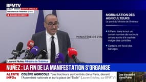 Colère agricole: "11 interpellations en dehors de la capitale et 65 verbalisations" ont été recensées, affirme Laurent Nuñez, ministre de l'Intérieur  