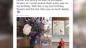 Pour son anniversaire, elle reçoit des fleurs de son père mort 5 ans plus tôt
