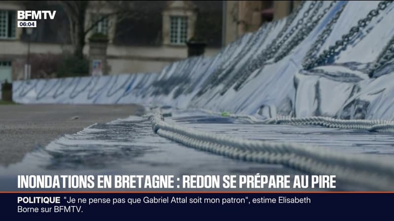 Inondations en Bretagne: la ville de Redon (Ille-et-Vilaine) se prépare au pire