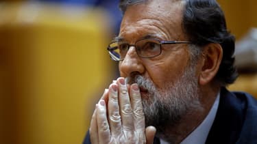 Le Premier ministre espagnol Mariano Rajoy, le 27 octobre 2017 à Madrid, lors de la session du Sénat.