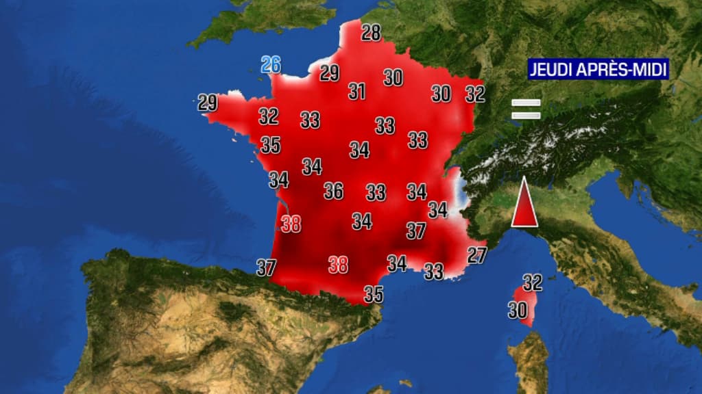 Les maximales prévues pour le jeudi 16 juin 2022