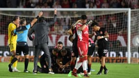 Javier Altamirano victime d'une crise d'épilepsie lors d'Estudiantes-Boca Juniors, le 17 mars 2024.