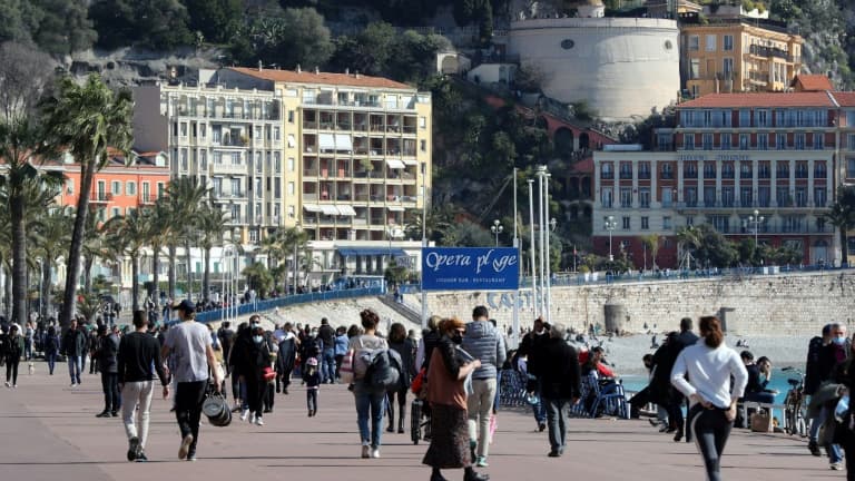 La Promenade des Anglais à Nice, le 20 février 2021