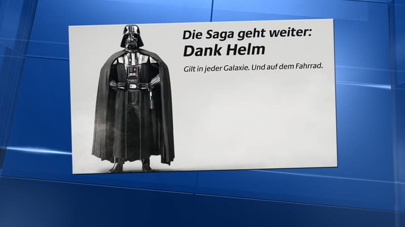En Allemagne, Dark Vador promeut le casque à vélo.