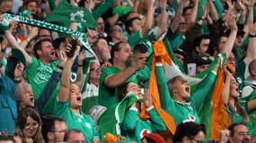 Des supporters irlandais lors d'Irlande-Écosse, le 7 octobre 2023.