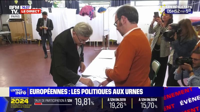 Européennes: Jean-Luc Mélenchon a voté à Paris