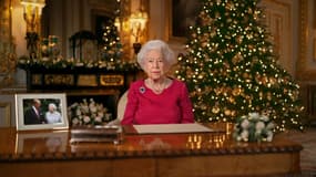 La reine Elizabeth II lors de ses vœux de Noël le 25 décembre 2021.