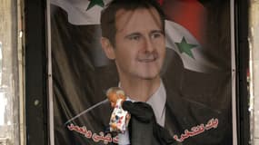 Un portrait de Bachar al-Assad dans les rues de Damas, le 23 février 2016.