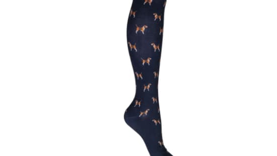 Des chaussettes d'équitation imprimées beagles