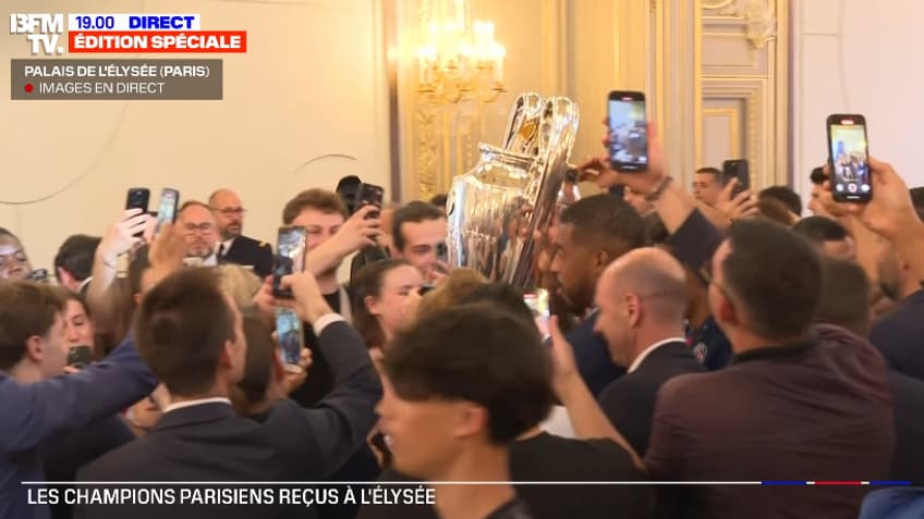 Presnel Kimpembe lors de la réception à l'Elysée, le 1er juin 2025. Presnel Kimpembe lors de la réception à l'Elysée, le 1er juin 2025.