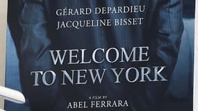 L'affiche du film "Welcome to New York" dans lequel Gérard Depardieu interprète Dominique Strauss-Kahn