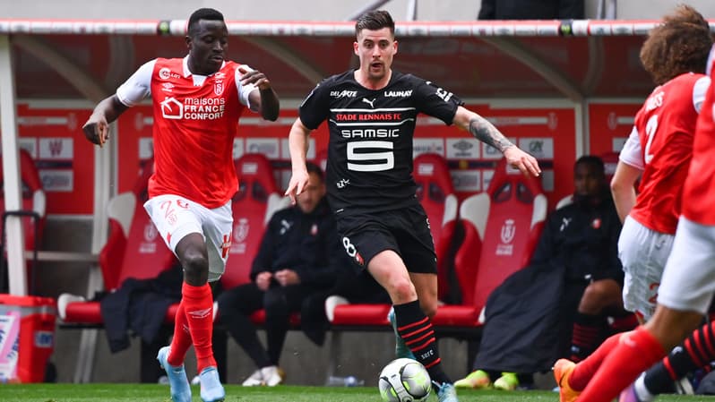 Santamaria lors de Reims-Rennes, le 9 avril 2022