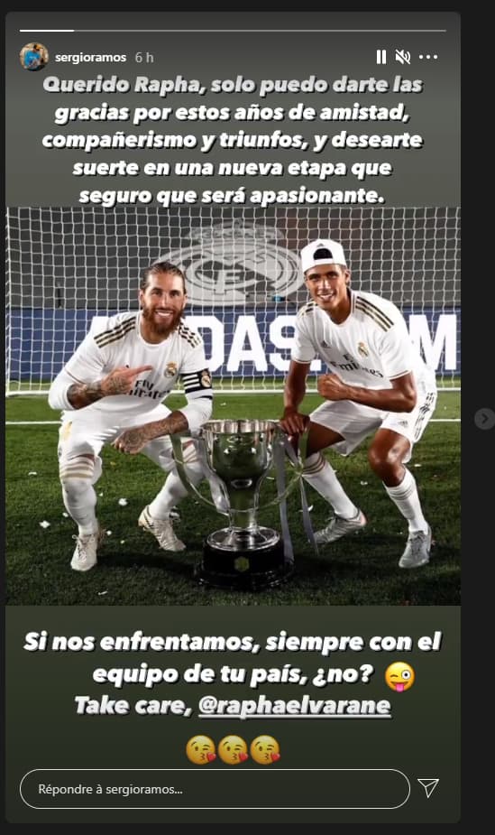 Sergio Ramos rend un bel hommage à Raphael Varane