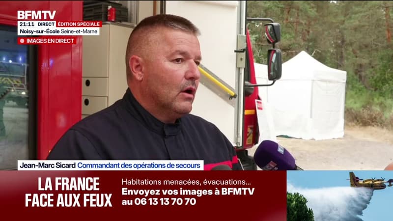 Incendies: "Le feu sur Fontainebleau a parcouru 1.200 hectares et il se développe encore", déclare Jean-Marc Sicard, commandant des opérations de secours