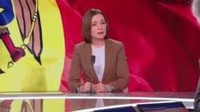 La présidente de la République de Moldavie, Maia Sandu, invitée de BFMTV le 11 mars 2025. 